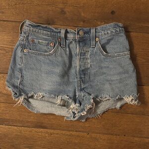Levi's Distressed Blue Jean Shorts